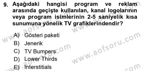 Hareketli Grafik Tasarımı Dersi 2024 - 2025 Yılı (Vize) Ara Sınav Soruları 9. Soru