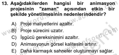 Hareketli Grafik Tasarımı Dersi 2024 - 2025 Yılı (Final) Dönem Sonu Sınav Soruları 13. Soru