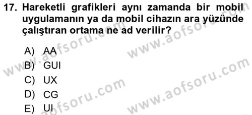 Hareketli Grafik Tasarımı Dersi 2024 - 2025 Yılı (Final) Dönem Sonu Sınav Soruları 17. Soru