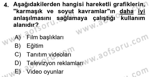 Hareketli Grafik Tasarımı Dersi 2024 - 2025 Yılı (Final) Dönem Sonu Sınav Soruları 4. Soru