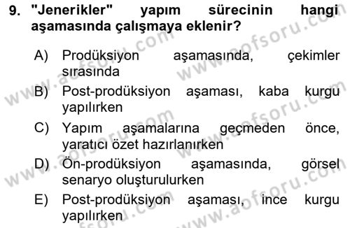 Hareketli Grafik Tasarımı Dersi 2024 - 2025 Yılı (Final) Dönem Sonu Sınav Soruları 9. Soru