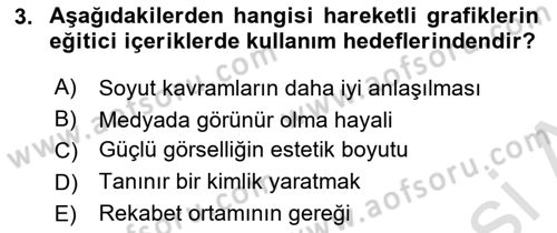 Hareketli Grafik Tasarımı Dersi 2024 - 2025 Yılı Yaz Okulu Sınav Soruları 3. Soru
