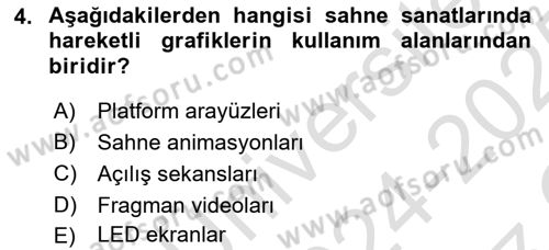 Hareketli Grafik Tasarımı Dersi 2024 - 2025 Yılı Yaz Okulu Sınav Soruları 4. Soru
