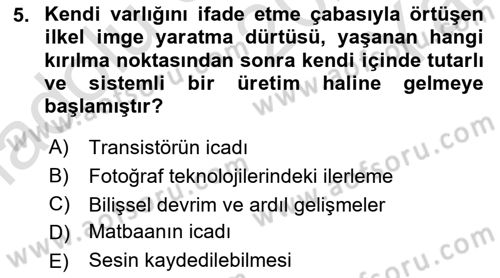 Hareketli Grafik Tasarımı Dersi 2024 - 2025 Yılı Yaz Okulu Sınav Soruları 5. Soru