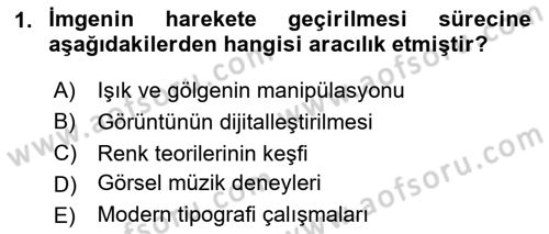 Hareketli Grafik Tasarımı Dersi 2025 - 2026 Yılı (Vize) Ara Sınav Soruları 1. Soru