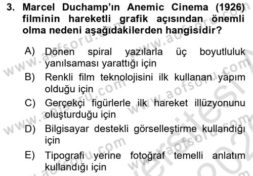 Hareketli Grafik Tasarımı Dersi 2025 - 2026 Yılı (Vize) Ara Sınav Soruları 3. Soru