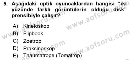 Hareketli Grafik Tasarımı Dersi 2025 - 2026 Yılı (Vize) Ara Sınav Soruları 5. Soru