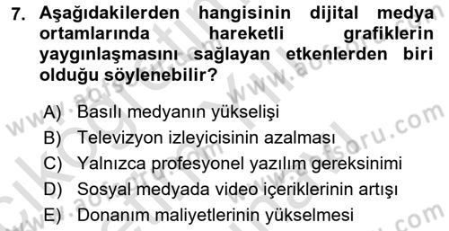 Hareketli Grafik Tasarımı Dersi 2025 - 2026 Yılı (Vize) Ara Sınav Soruları 7. Soru