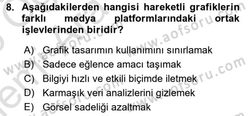 Hareketli Grafik Tasarımı Dersi 2025 - 2026 Yılı (Vize) Ara Sınav Soruları 8. Soru