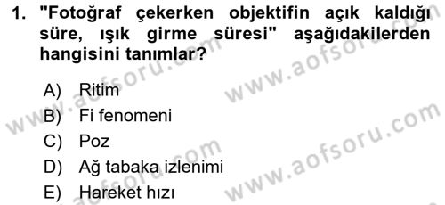 Hareketli Grafik Tasarımı Dersi 2025 - 2026 Yılı (Final) Dönem Sonu Sınav Soruları 1. Soru