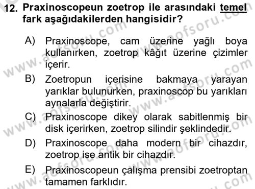 Hareketli Grafik Tasarımı Dersi 2025 - 2026 Yılı (Final) Dönem Sonu Sınav Soruları 12. Soru