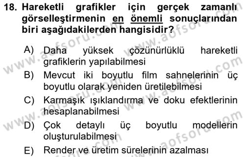 Hareketli Grafik Tasarımı Dersi 2025 - 2026 Yılı (Final) Dönem Sonu Sınav Soruları 18. Soru