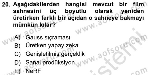 Hareketli Grafik Tasarımı Dersi 2025 - 2026 Yılı (Final) Dönem Sonu Sınav Soruları 20. Soru