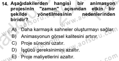 Hareketli Grafik Tasarımı Dersi 2025 - 2026 Yılı Yaz Okulu Sınav Soruları 14. Soru
