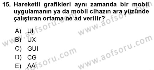 Hareketli Grafik Tasarımı Dersi 2025 - 2026 Yılı Yaz Okulu Sınav Soruları 15. Soru
