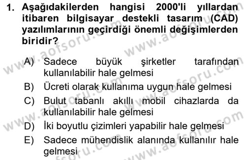 3B Tasarım ve Modelleme Dersi 2024 - 2025 Yılı (Final) Dönem Sonu Sınav Soruları 1. Soru