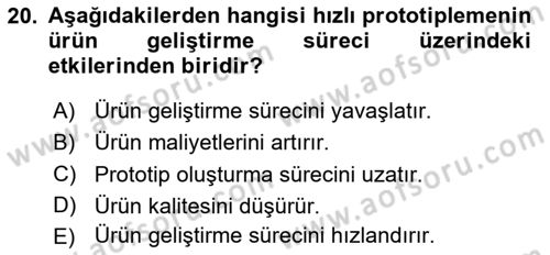3B Tasarım ve Modelleme Dersi 2024 - 2025 Yılı (Final) Dönem Sonu Sınav Soruları 20. Soru