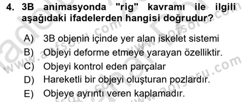 3B Tasarım ve Modelleme Dersi 2024 - 2025 Yılı (Final) Dönem Sonu Sınav Soruları 4. Soru