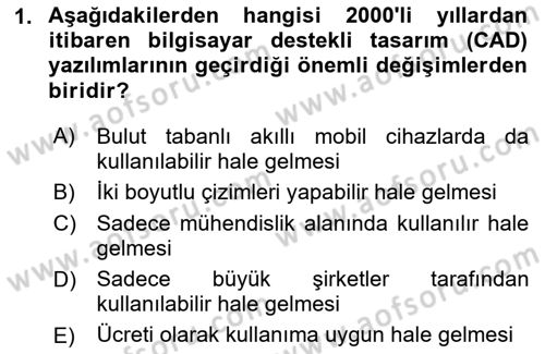 3B Tasarım ve Modelleme Dersi 2025 - 2026 Yılı (Final) Dönem Sonu Sınav Soruları 1. Soru