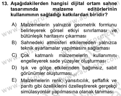 3B Tasarım ve Modelleme Dersi 2025 - 2026 Yılı (Final) Dönem Sonu Sınav Soruları 13. Soru