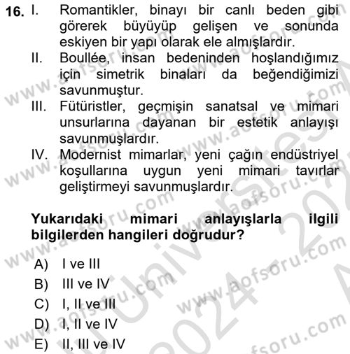 Posthümanist Tasarım Yaklaşımları Dersi 2024 - 2025 Yılı (Vize) Ara Sınav Soruları 16. Soru