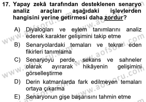 Posthümanist Tasarım Yaklaşımları Dersi 2024 - 2025 Yılı (Vize) Ara Sınav Soruları 17. Soru