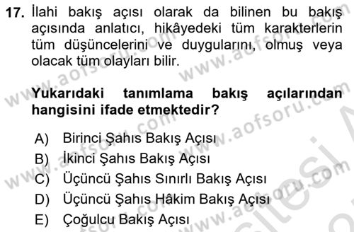 Posthümanist Tasarım Yaklaşımları Dersi 2024 - 2025 Yılı (Final) Dönem Sonu Sınav Soruları 17. Soru