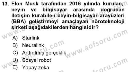 Posthümanist Tasarım Yaklaşımları Dersi 2024 - 2025 Yılı Yaz Okulu Sınav Soruları 13. Soru