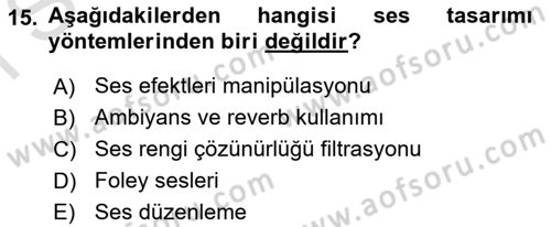 Posthümanist Tasarım Yaklaşımları Dersi 2025 - 2026 Yılı (Final) Dönem Sonu Sınav Soruları 15. Soru