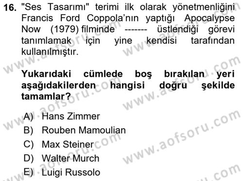 Posthümanist Tasarım Yaklaşımları Dersi 2025 - 2026 Yılı (Final) Dönem Sonu Sınav Soruları 16. Soru
