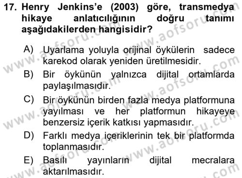 Posthümanist Tasarım Yaklaşımları Dersi 2025 - 2026 Yılı (Final) Dönem Sonu Sınav Soruları 17. Soru
