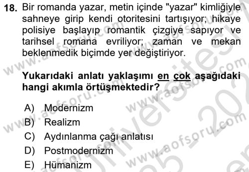 Posthümanist Tasarım Yaklaşımları Dersi 2025 - 2026 Yılı (Final) Dönem Sonu Sınav Soruları 18. Soru