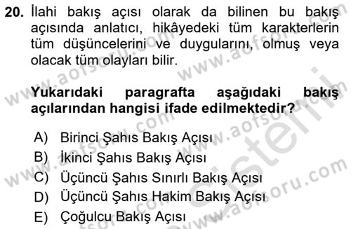 Posthümanist Tasarım Yaklaşımları Dersi 2025 - 2026 Yılı (Final) Dönem Sonu Sınav Soruları 20. Soru