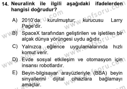 Posthümanist Tasarım Yaklaşımları Dersi 2025 - 2026 Yılı Yaz Okulu Sınav Soruları 14. Soru