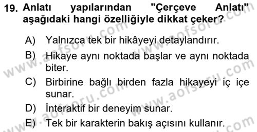 Posthümanist Tasarım Yaklaşımları Dersi 2025 - 2026 Yılı Yaz Okulu Sınav Soruları 19. Soru