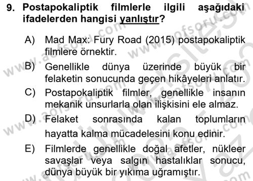 Posthümanist Tasarım Yaklaşımları Dersi 2025 - 2026 Yılı Yaz Okulu Sınav Soruları 9. Soru