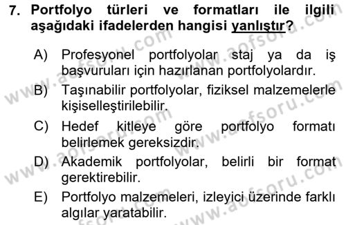 Tasarım Süreçleri Ve Yönetimi Dersi 2024 - 2025 Yılı (Vize) Ara Sınav Soruları 7. Soru