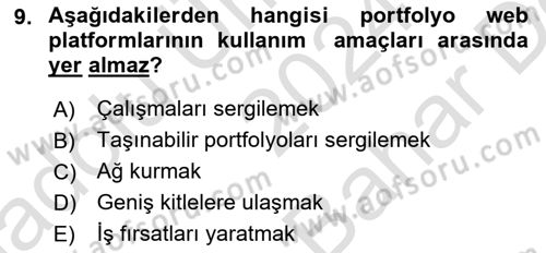 Tasarım Süreçleri Ve Yönetimi Dersi 2024 - 2025 Yılı (Vize) Ara Sınav Soruları 9. Soru