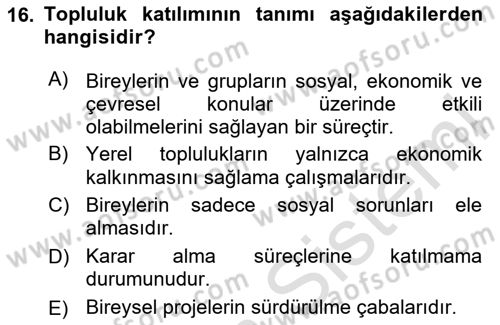 Tasarım Süreçleri Ve Yönetimi Dersi 2024 - 2025 Yılı (Final) Dönem Sonu Sınav Soruları 16. Soru