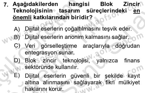 Tasarım Süreçleri Ve Yönetimi Dersi 2024 - 2025 Yılı (Final) Dönem Sonu Sınav Soruları 7. Soru