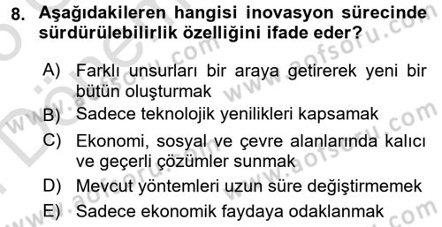 Tasarım Süreçleri Ve Yönetimi Dersi 2024 - 2025 Yılı (Final) Dönem Sonu Sınav Soruları 8. Soru