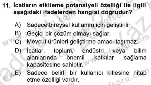 Tasarım Süreçleri Ve Yönetimi Dersi 2024 - 2025 Yılı Yaz Okulu Sınav Soruları 11. Soru