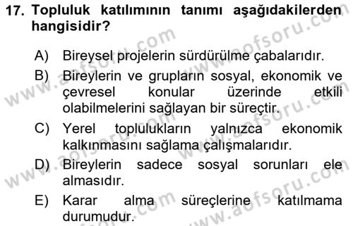 Tasarım Süreçleri Ve Yönetimi Dersi 2024 - 2025 Yılı Yaz Okulu Sınav Soruları 17. Soru