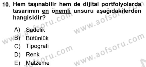 Tasarım Süreçleri Ve Yönetimi Dersi 2025 - 2026 Yılı (Vize) Ara Sınav Soruları 10. Soru