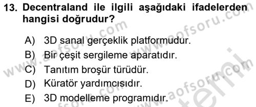 Tasarım Süreçleri Ve Yönetimi Dersi 2025 - 2026 Yılı (Vize) Ara Sınav Soruları 13. Soru