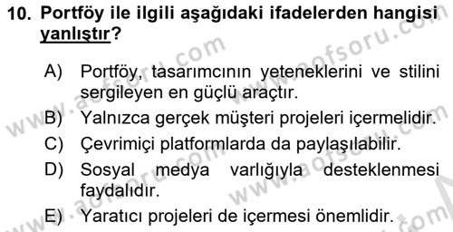 Tasarım Süreçleri Ve Yönetimi Dersi 2025 - 2026 Yılı (Final) Dönem Sonu Sınav Soruları 10. Soru