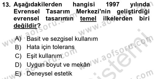 Tasarım Süreçleri Ve Yönetimi Dersi 2025 - 2026 Yılı (Final) Dönem Sonu Sınav Soruları 13. Soru