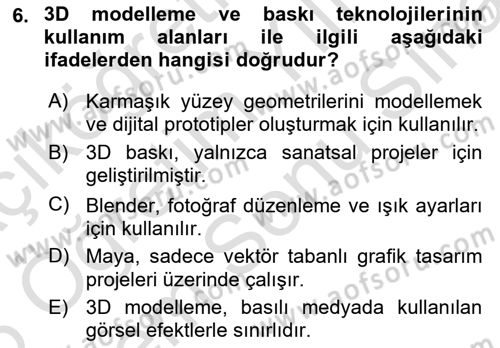 Tasarım Süreçleri Ve Yönetimi Dersi 2025 - 2026 Yılı (Final) Dönem Sonu Sınav Soruları 6. Soru