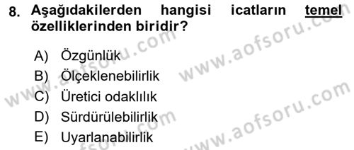 Tasarım Süreçleri Ve Yönetimi Dersi 2025 - 2026 Yılı (Final) Dönem Sonu Sınav Soruları 8. Soru