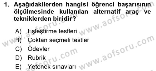Öğretim Tasarımı Dersi 2024 - 2025 Yılı (Vize) Ara Sınav Soruları 1. Soru